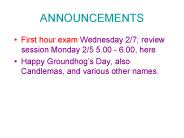 ANNOUNCEMENTS