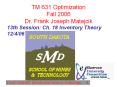 TM 631 Optimization Fall 2006 Dr. Frank Joseph Matejcik PowerPoint PPT Presentation