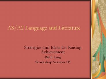 ASA2 Language and Literature
