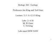 Biology 260 : Ecology