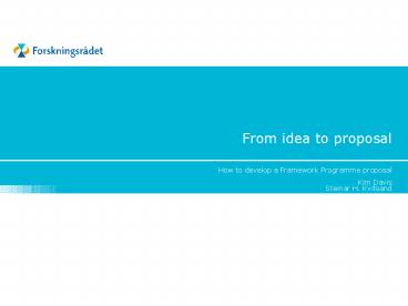 From idea to proposal