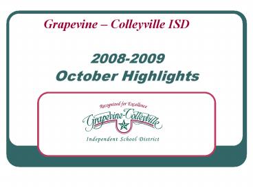 20082009 October Highlights