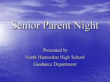 Senior Parent Night
