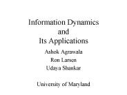 Information Dynamics and Its Applications