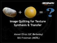 Image Quilting for Texture Synthesis