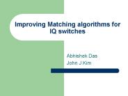 Improving Matching algorithms for IQ switches