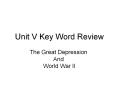 Unit V Key Word Review PowerPoint PPT Presentation