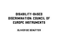 Disabilitybased discrimination: Council of Europe instruments PowerPoint PPT Presentation