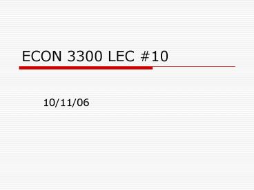 ECON 3300 LEC