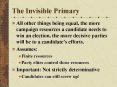 The Invisible Primary PowerPoint PPT Presentation