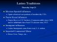 Latino Traditions Thursday Sept 21 PowerPoint PPT Presentation