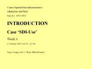 Course Spatial Data Infrastructures