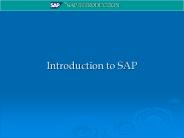 Introduction to SAP
