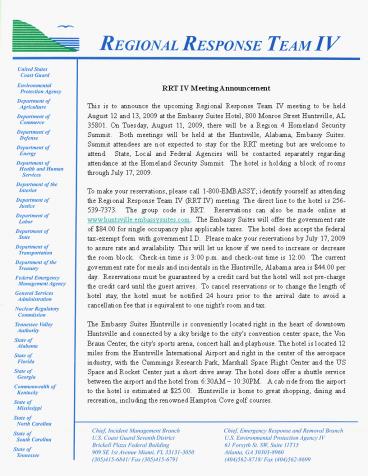 RRT IV Meeting Announcement