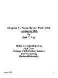 Chapter 5 - Presentation Part I:CSS Learning XML by Erik T. Ray PowerPoint PPT Presentation