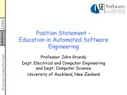 Position Statement Education in Automated Software Engineering
