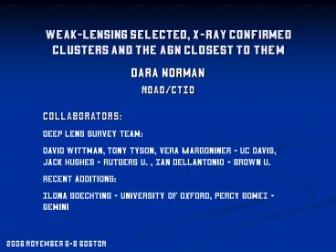 WeakLensing selected, Xray confirmed Clusters and the AGN closest to them