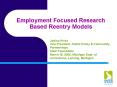 Employment Focused Research Based Reentry Models PowerPoint PPT Presentation