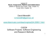 CIS224 Software Projects: Software Engineering and Research Methods