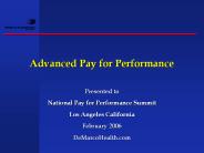 Advanced Pay for Performance