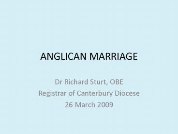 ANGLICAN MARRIAGE