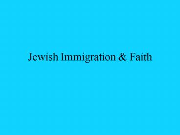Jewish Immigration