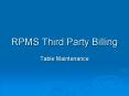RPMS Third Party Billing PowerPoint PPT Presentation