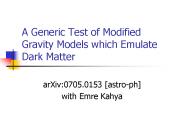 A Generic Test of Modified Gravity Models which Emulate Dark Matter