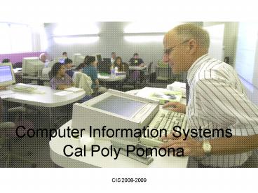 Computer Information Systems Cal Poly Pomona