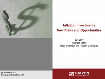 Inflation Investments New Risks and Opportunities