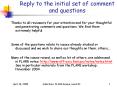 Reply to the initial set of comment and questions PowerPoint PPT Presentation