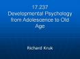 17.237 Developmental Psychology from Adolescence to Old Age PowerPoint PPT Presentation