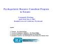 Psychogeriatric Resource Consultant Program PowerPoint PPT Presentation