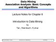 Data Mining Association Analysis: Basic Concepts and Algorithms PowerPoint PPT Presentation