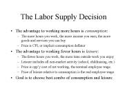 The Labor Supply Decision
