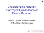 Understanding Naturally Conveyed Explanations of Device Behavior