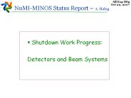 Shutdown Work Progress: