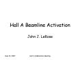 Hall A Beamline Activation PowerPoint PPT Presentation