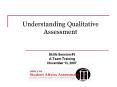 Understanding Qualitative Assessment PowerPoint PPT Presentation