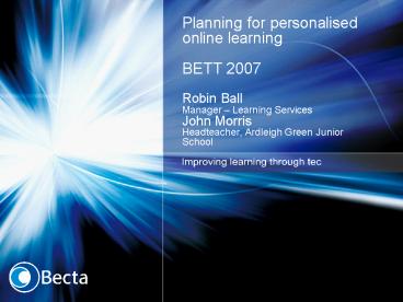 Planning for personalised online learning