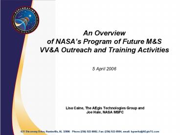 An Overview of NASAs Program of Future M