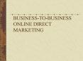 BUSINESSTOBUSINESS ONLINE DIRECT MARKETING PowerPoint PPT Presentation