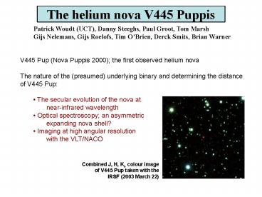 The helium nova V445 Puppis