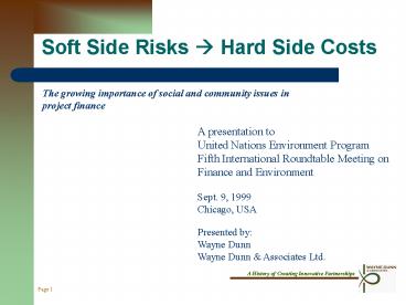 Soft Side Risks Hard Side Costs