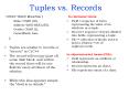 Tuples vs. Records PowerPoint PPT Presentation