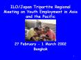 ILOJapan Tripartite Regional Meeting on Youth Employment in Asia and the Pacific PowerPoint PPT Presentation