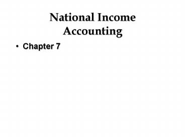 National Income Accounting