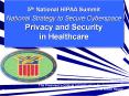 5th National HIPAA Summit National Strategy to Secure Cyberspace Privacy and Security in Healthcare PowerPoint PPT Presentation
