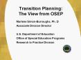Transition Planning: The View from OSEP PowerPoint PPT Presentation