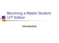 Becoming a Master Student 11th Edition PowerPoint PPT Presentation